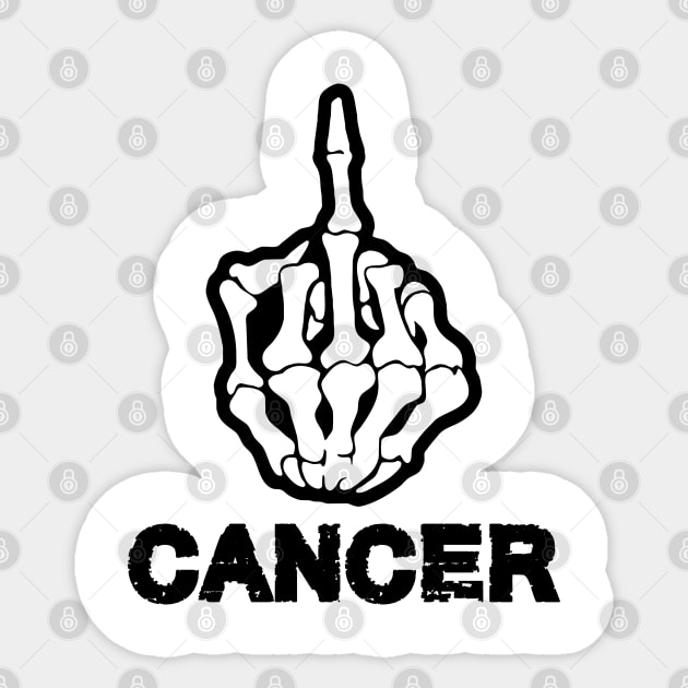 F Cancer - Black Sticker by Pandadattarry